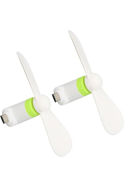 GENERAL 2 PCS Mini Cell Phone Fan Gentle Breeze White, Durable Material 2 in ...