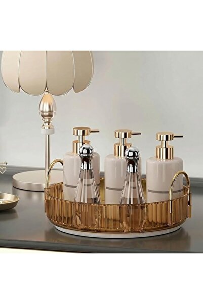 GENERAL Bathroom Desktop Organizer 360 Rotating, Vanity Makeup Washable Stora...