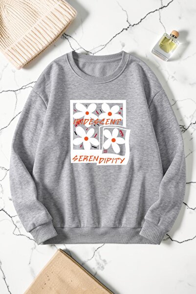 uyguntarz Unisex Irides Serenity Printed Crew Neck Sweatshirt