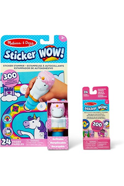 Melissa and Doug Sticker Wow Unicorn Bundle (Sticker Stamper, Activity Pad & ...