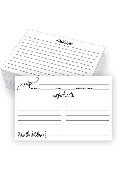 Arabest Recipe Cards,Vintage,50 Sheets,15 x 10 CM,for Recording Recipes,Kitch...