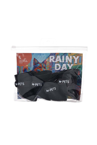 M-PETS Rainy Day Shoes for Dogs Black Large