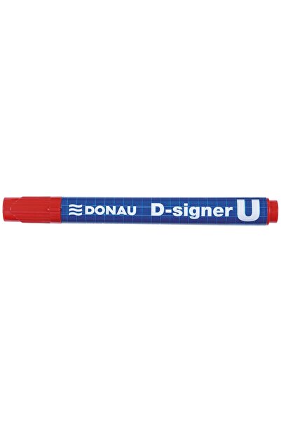 donau Permanent Marker, Varf Rotund 2-4Mm, Corp Plastic, D-Signer U - Rosu, 4 mm