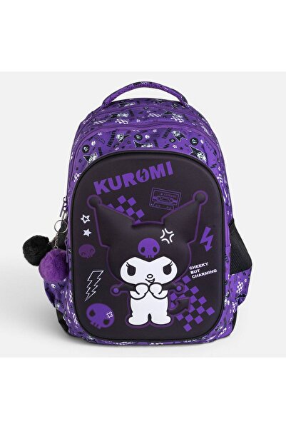 Zâna Casei Rucsac școlar mov 3D Kuromi 32x15x42cm