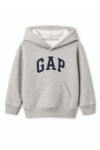 GAP Kids Gap Baby Boy Ribbed Cuff Detailed Cotton Sweatshirt 0-6 Years Gray M...