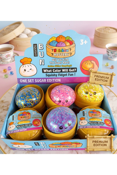 iz accessories 16 Büyük boy Squishy Rainbow Bun Sürpriz Mantı Stres Topu çin ...