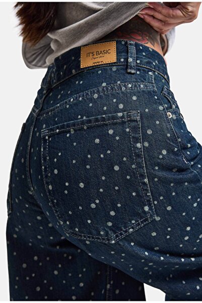 it's basic Women's Dark Blue Polka Dot P-1W6-11 Palazzo Fit Special Design De...