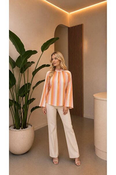 modadagiyim Women's Tie-Up Casual and Stylish Patterned Special Design Shirt