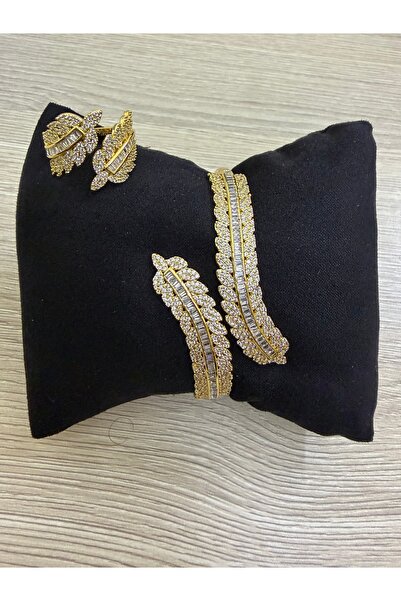 miral High Quality Diamond Precision Zircon Bracelet and Ring Set (Open Size ...