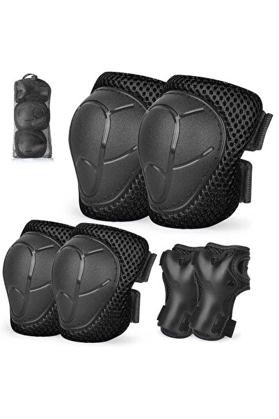 Choice1 black Kids/Youth Knee Pads and Elbow Pads Set with Wrist Guards for 4...