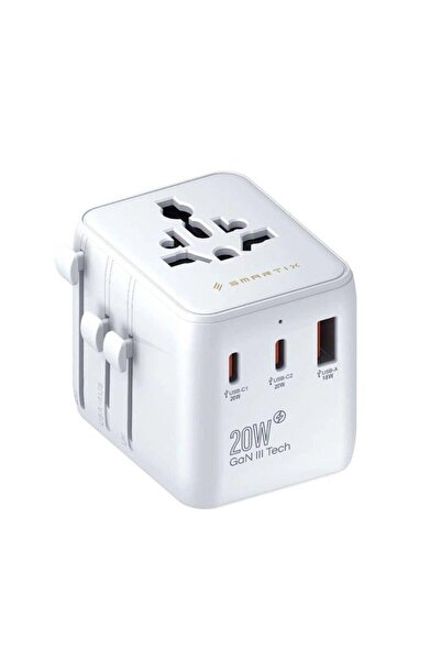 SMARTIX Universal Travel Adaptor 20W White SM1BCTA7
