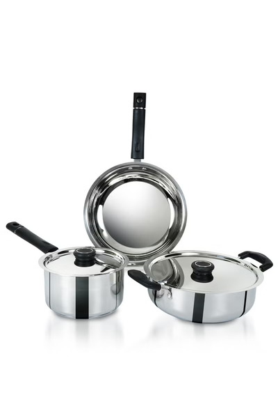 Generic Brand Stainless Steel Cookware Set 5 PCS, 304 Grade SS Pots & Pans, F...