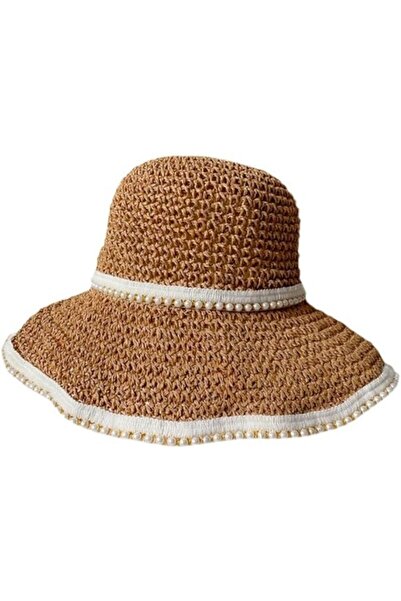 STARSTAR Women's straw hat, beach sun foldable wide-brimmed soft summer white
