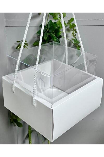 EgeConcept 18x18x18 İPLİ ASETATLI PASTA KUTUSU