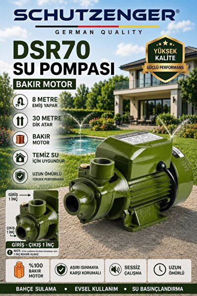SCHUTZENGER DSR 80 TAZİKLİ SU POMPASI 1 Hr DİNAMO SU MOTORU ISINMA KARŞI KORU...
