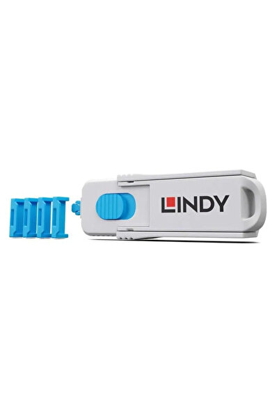 LİNDY Blokovací adaptér 4xHDMI, materiál ABS, modrý
