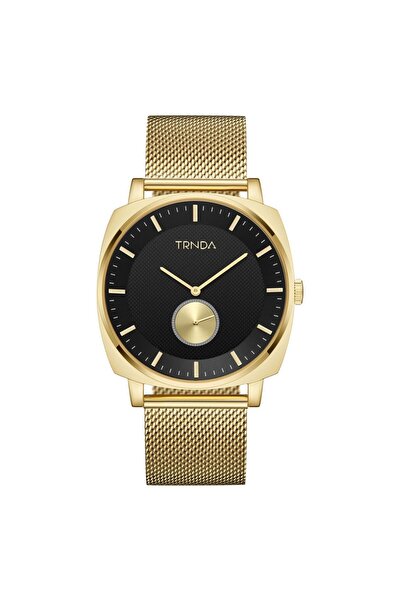TRNDA Men's Gold Stainless Steel Watch, Black Dial | Trn-Ss45g