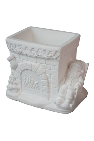 OEM Decoratiune Mos Craciun langa semineu,suport pixuri si pensule,ceramica h...