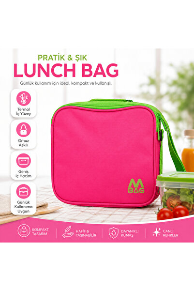Mikro Termal Beslenme Çantası Omuz Askılı Isı Yalıtımlı Üstten Açılır Lunch B...