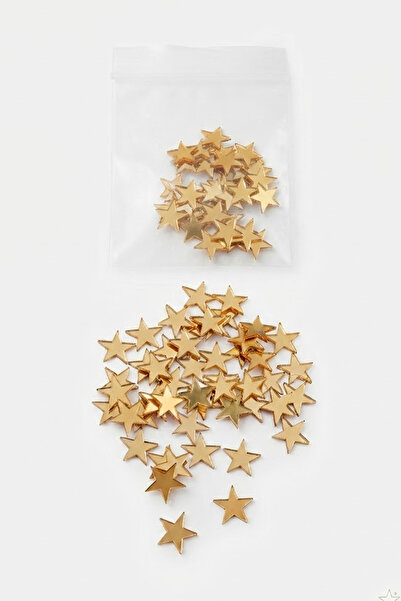 Kuzeylina Stea din plexiglas aurie 1 cm, accesoriu decorativ autoadeziv pentr...