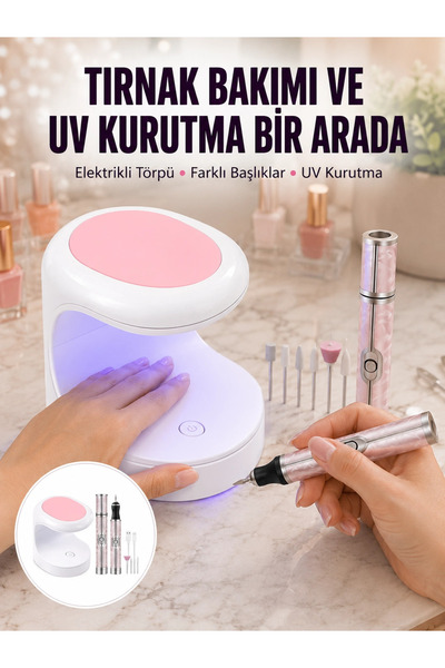 SORA GROUP Nail Drill and Led Nail Polish Dryer 2-Piece Professional Care Set...