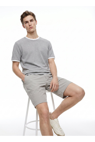 ALTINYILDIZ CLASSICS Gri Erkek Bisiklet Yaka T-Shirt ACE091262760