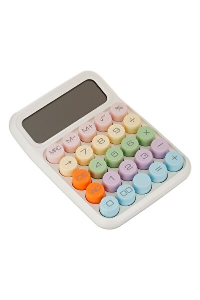 BAMI NETWORK Calculator alb cu taste colorate 12 cifre 11.5x2.5x15.5 cm birou