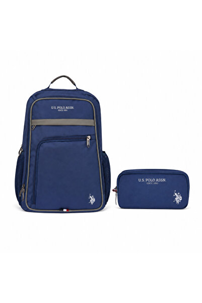 U.S. Polo Assn. Plcan25081 School Backpack and Pen Holder Set with Multiple C...