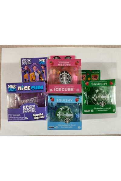 GeoMateX Set Cuburi NeeDoh – Starbucks culoare aleatorie + K-Pop Demon Hunter...