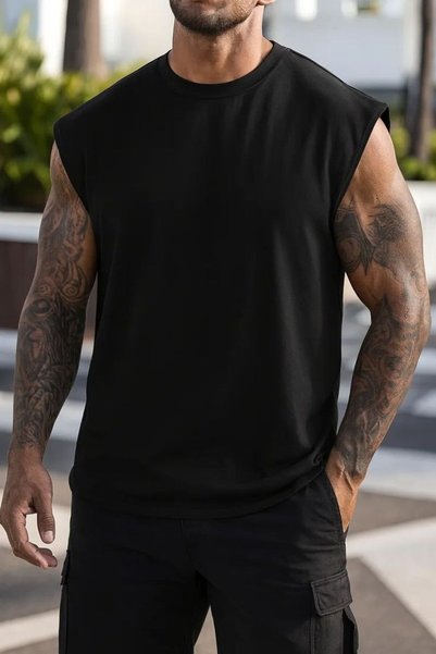 Urban Look Men's Oversize Printed Athlete T-Shirt with Crew Neck, Relaxed Fit...