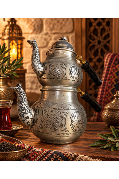 Mardin El işlemeli BAKIR ÇAYDANLIK