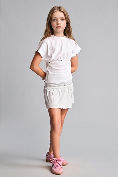 DeFacto Staple Detailed Gathered Combed Cotton Skirt for Girls I5981A826Hs