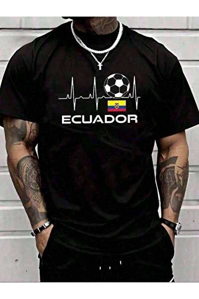 2BIR Occer Heartbeat Print Y2K Streetwear Crew Neck Short Sleeve Men's T Shir...
