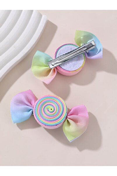 Take Two By Styli Pack of 2 - Girls Multi-Color Candy Swirl Hair Clips