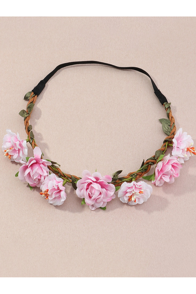 Take Two By Styli Girls Pink Floral Headband