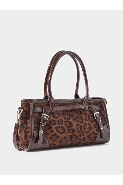 Styli Brown Leopard Print City Shoulder Bag
