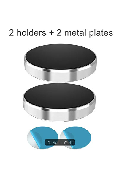 Choice3 2pcs Silver Universal Magnetic Car Phone Holder Dashboard Windshield ...
