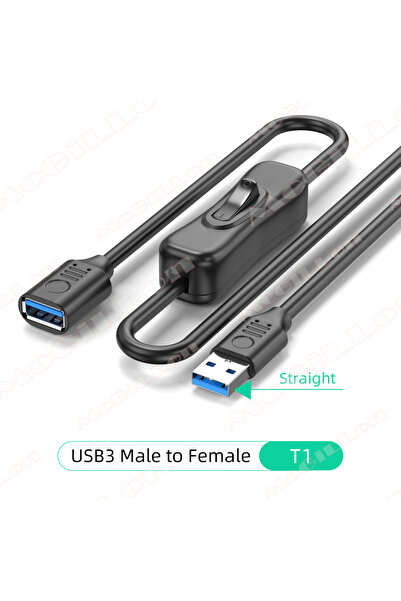 Choice3 30CM T1 Straight USB3.0 Cable with Switch ON/OFF Cable Extension Togg...