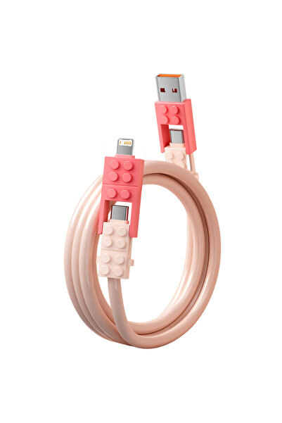 choice2 Pink 240W 4-in-1 Fast Charging Data Cable Type-C To Type-C Zinc Alloy...