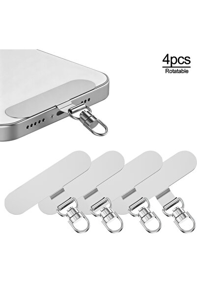 Choice Metal WHITE 4Pcs 360° Rotatable Metal Phone Lanyard Tether Tab,Univers...