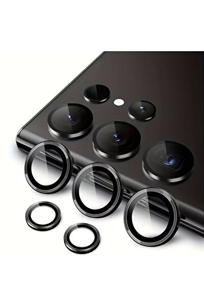 Choice7 Samsung S23 Ultra Ring Cover Black Metal Lens Ring Case for S23 S24 P...
