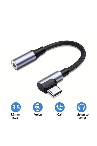 Choice1 to 3.5mm cable Elbow Type C to 3.5mm Earphone Adapter Jack USB-C to 3...