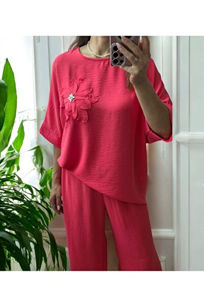 Azara Compleu accesorizat subtire - Roz