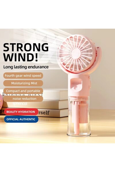 Choice3 Pink Portable Handheld Fan USB Rechargeable Hanging Neck Misting Fan ...