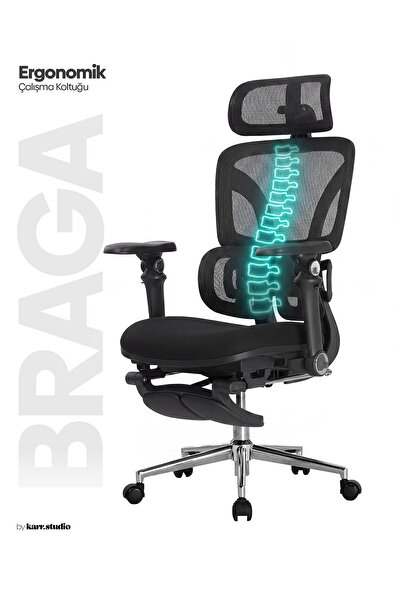 KARR OFFICE Braga Ergonomik Çalışma Koltuğu - Siyah