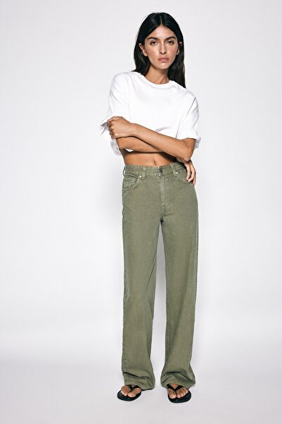 Pull & Bear Yüksek bel wide straight leg jean