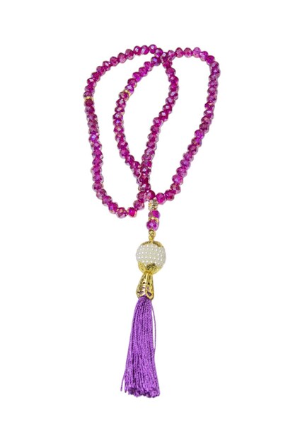 Serhat Aksesuar ve El İşçilik Pearl Patterned Tasseled 99 Gift Prayer Beads -...