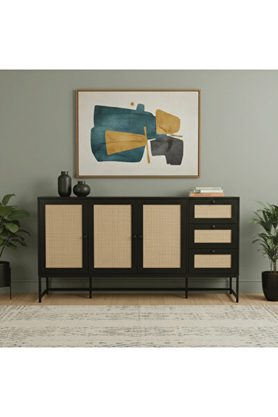 DEC13 Modern Buffet Cabinet with Natural Bamboo Design