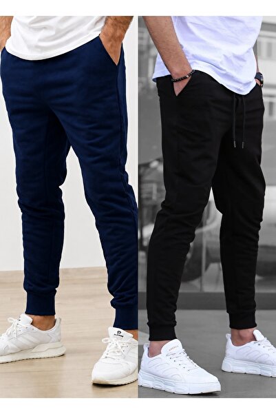TORUK MAKTO Set of 2 Unisex Ribbed Leg Sweatpants Jogger Comfortable Fit Dail...