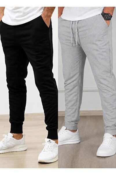 TORUK MAKTO Set de 2 pantaloni de trening unisex cu tiv cu nervuri Jogger, cu...